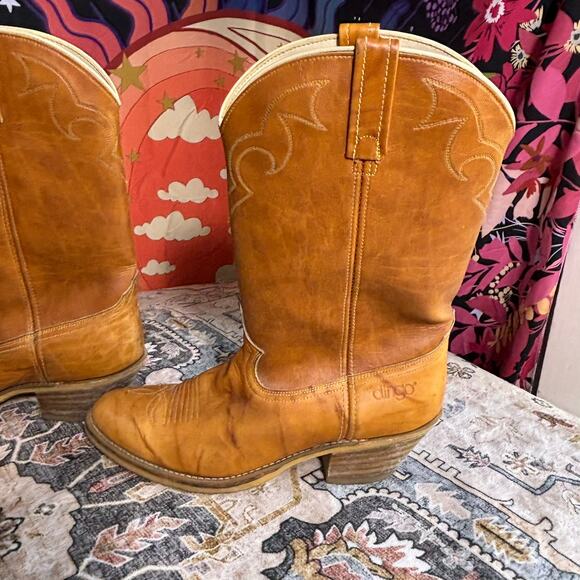 Vintage Dingo Cowboy Boots Acme Made in USA Leather Cowgirl Women's Size 11 - Picture 10 of 16